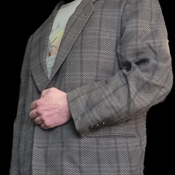 Vintage Murray Goldman Gray Plaid Blazer - Picture 3 of 6